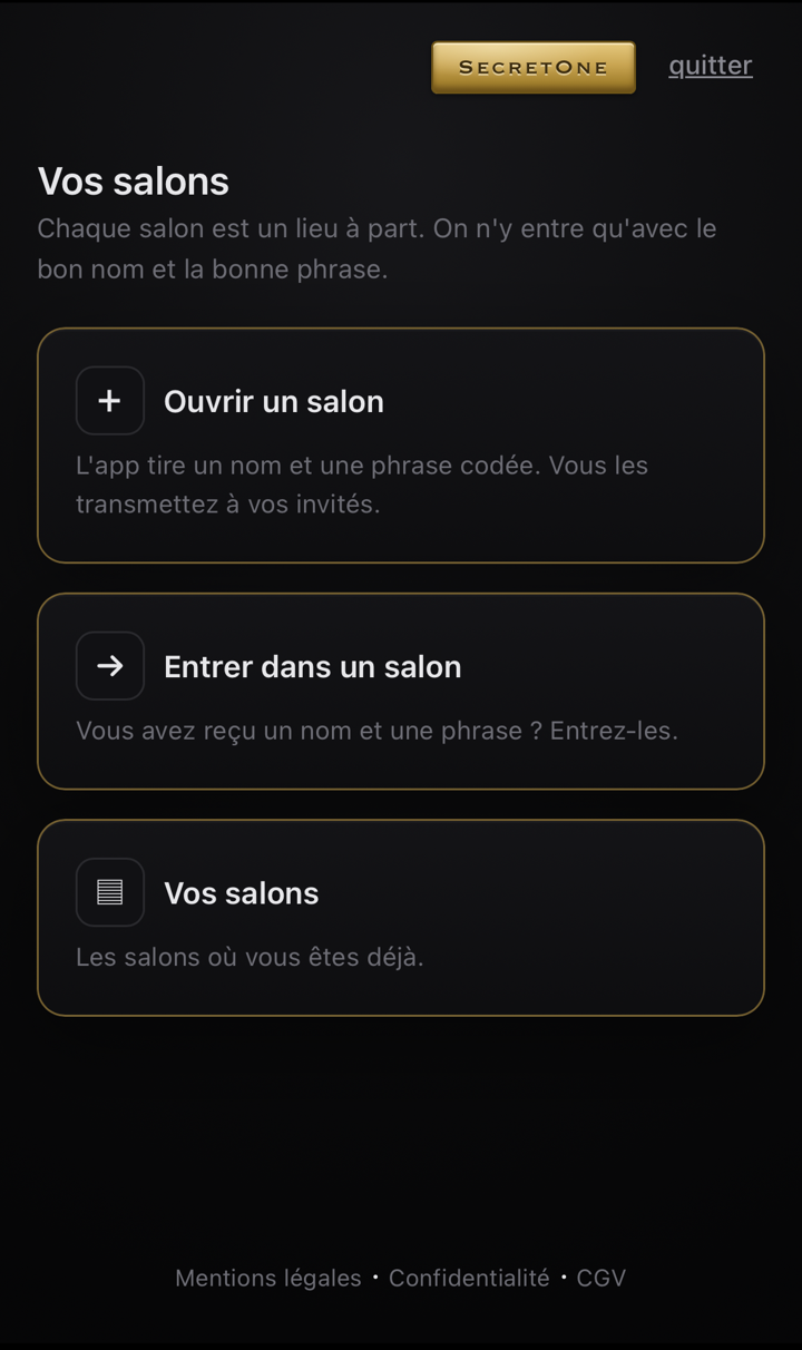 Ouvrir ou rejoindre un salon